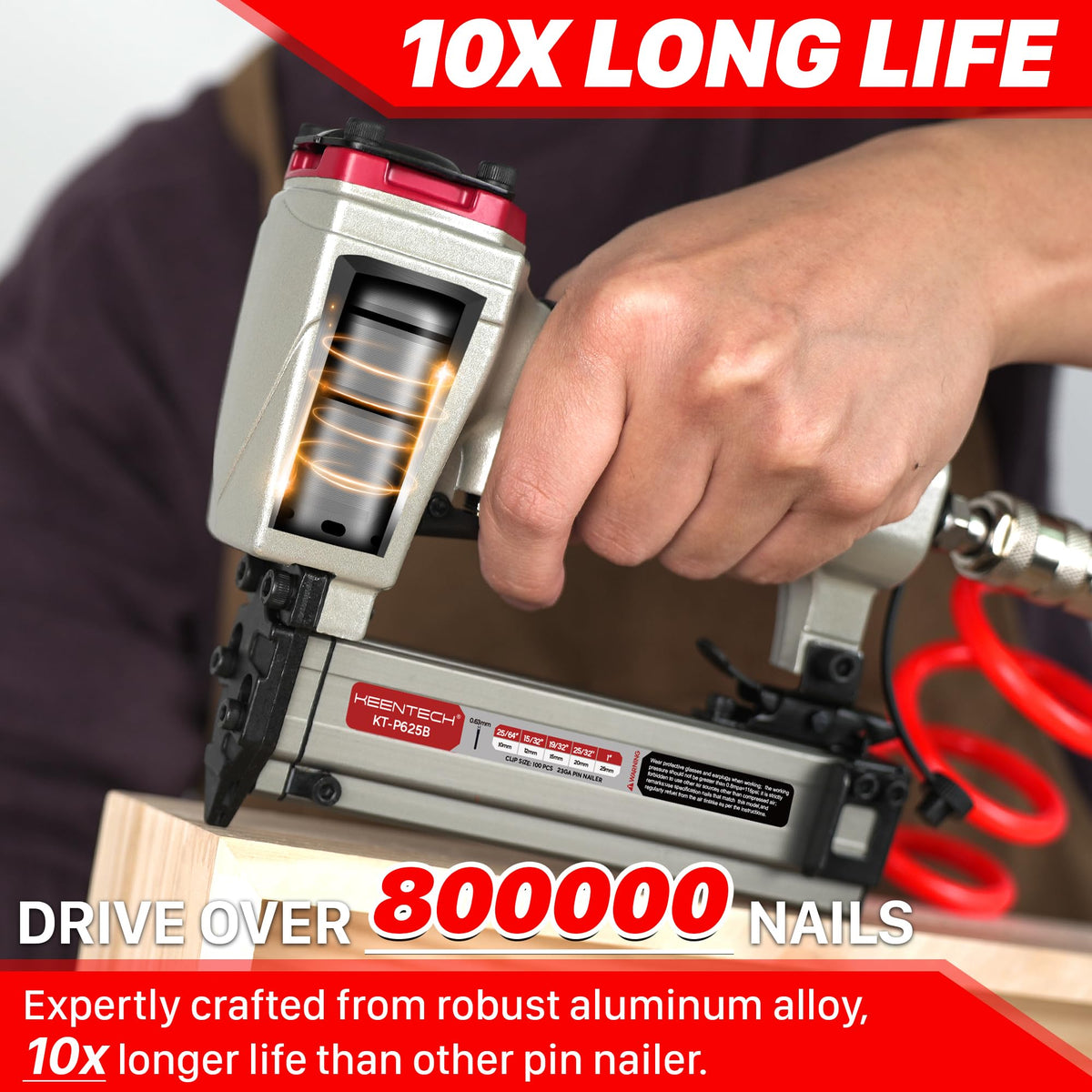 Pneumatic Pin Nailer 23 Gauge with 2160pcs Pin Nails C43265