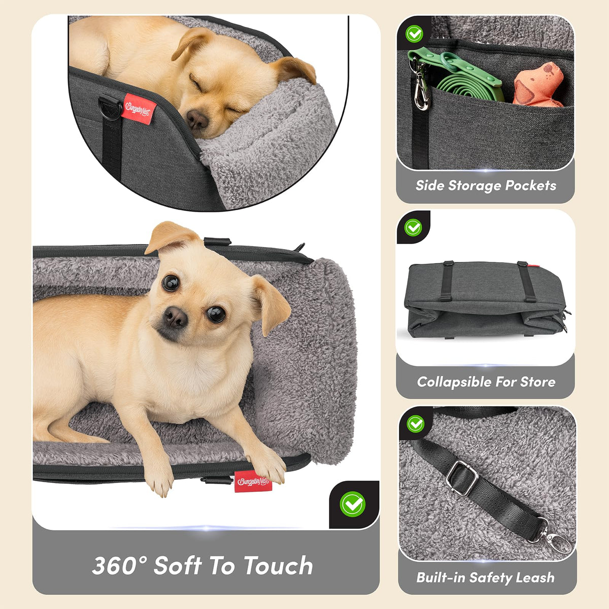 Grey Dog Car Seat I90312