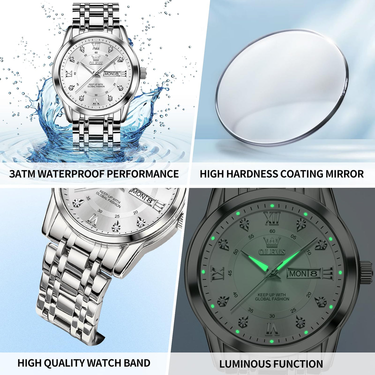 Waterproof Stainless Steel Quartz Dress Watch V822583