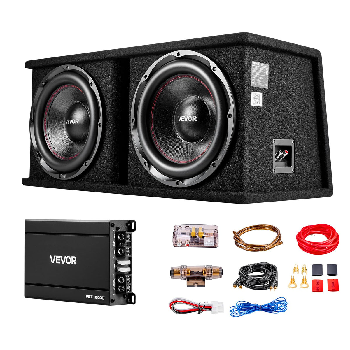 Dual 12" Enclosed Powered Subwoofer with Amplifier D63087