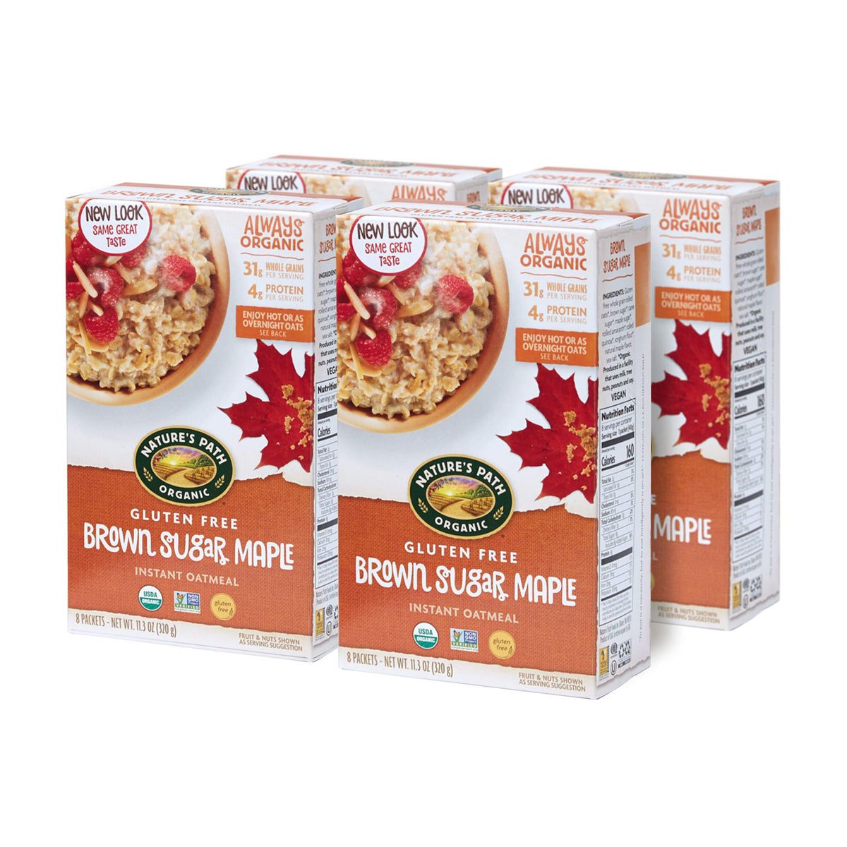 Organic Gluten Free Brown Sugar Maple Instant Oatmeal 32 Packet E7993