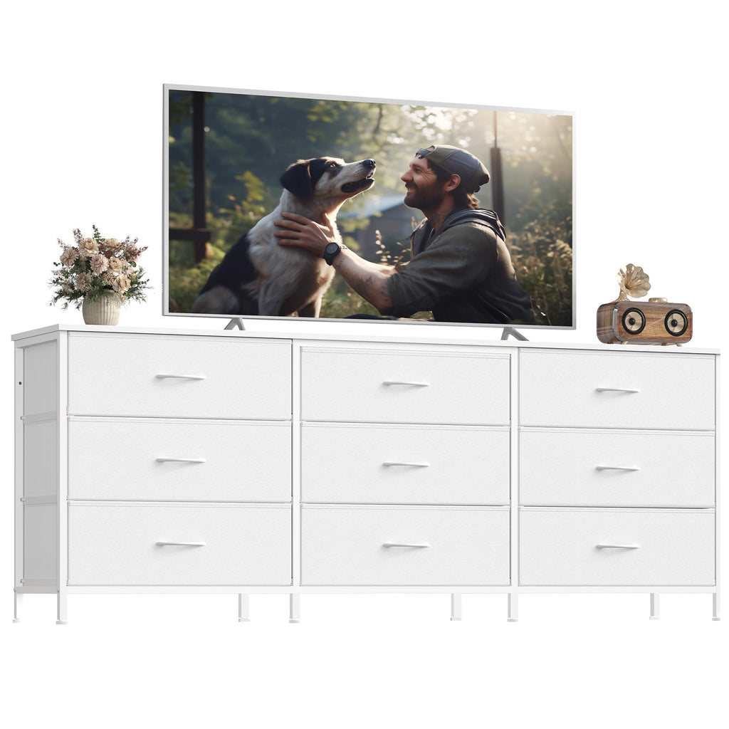 9 Fabric Drawers Dresser TV Stand R8697