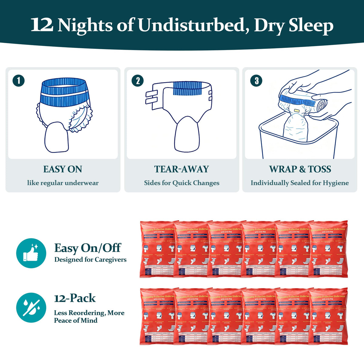 Leak Proof Adult Urine Pants with Urine Bag B15665