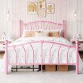 Full Size Pink Metal Platform Bed Frame O184333