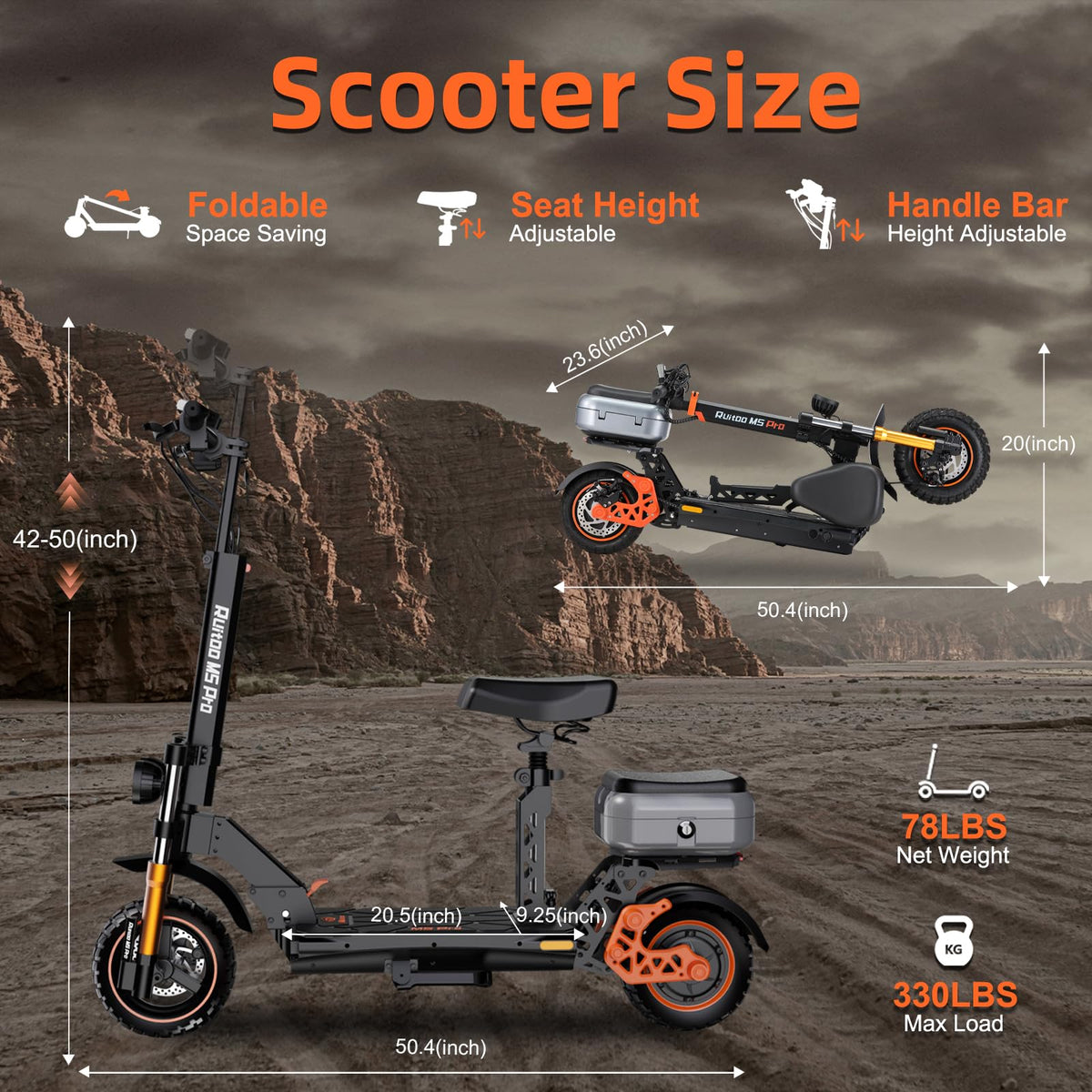 1200W Off Road Electric Scooter with Dual Suspension L6284