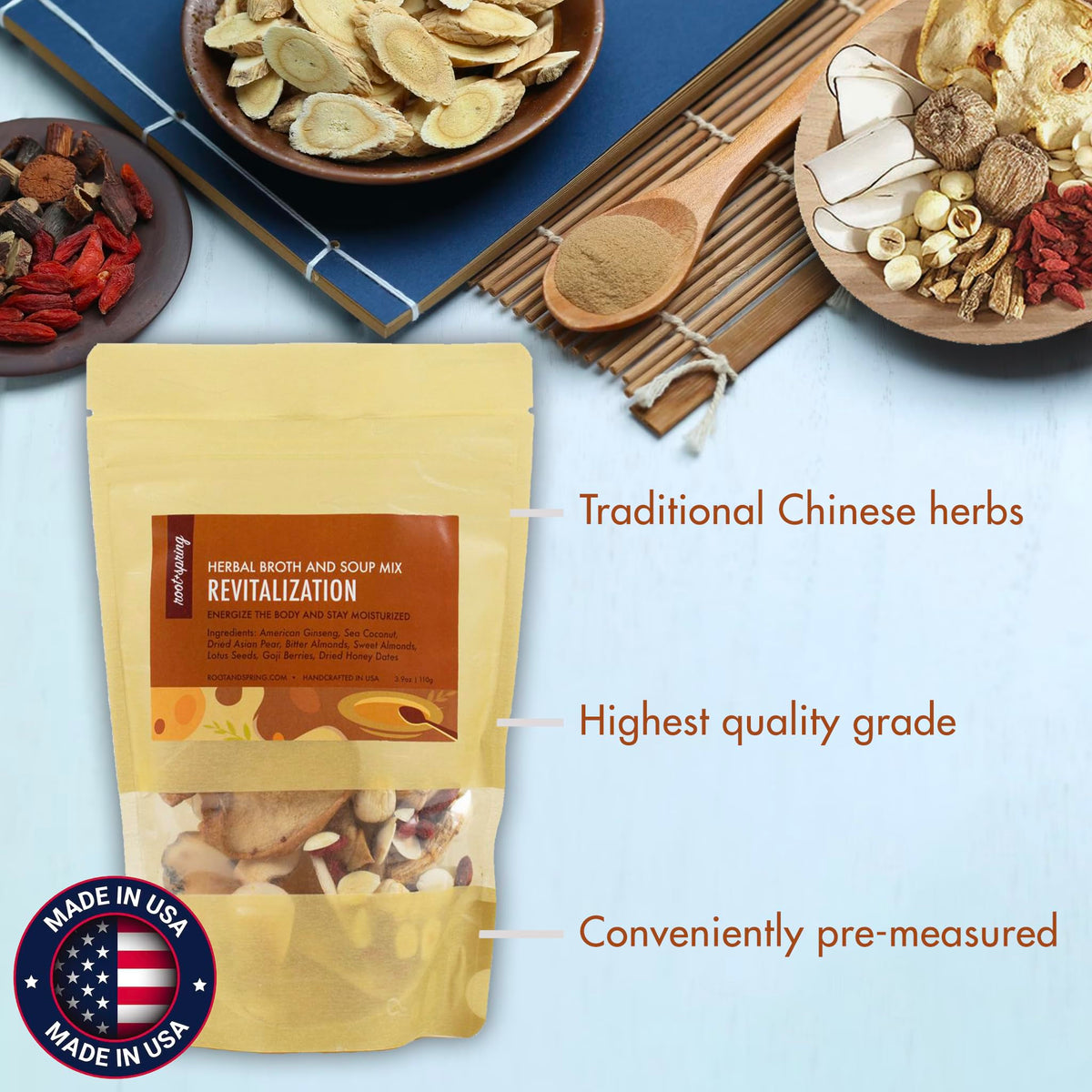 Chinese Herbal Soup Mix Packet 4 to 6 Servings Q561
