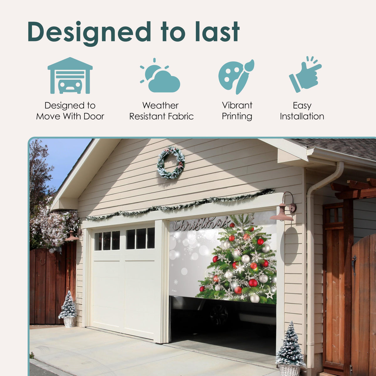 Christmas Tree Garage Door Banner T25655