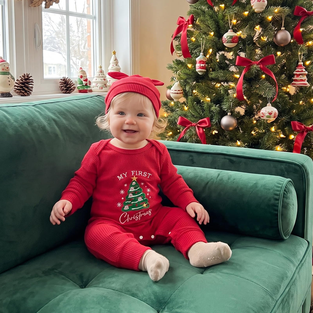 Christmas Baby Romper Jumpsuit Hat Set R463314