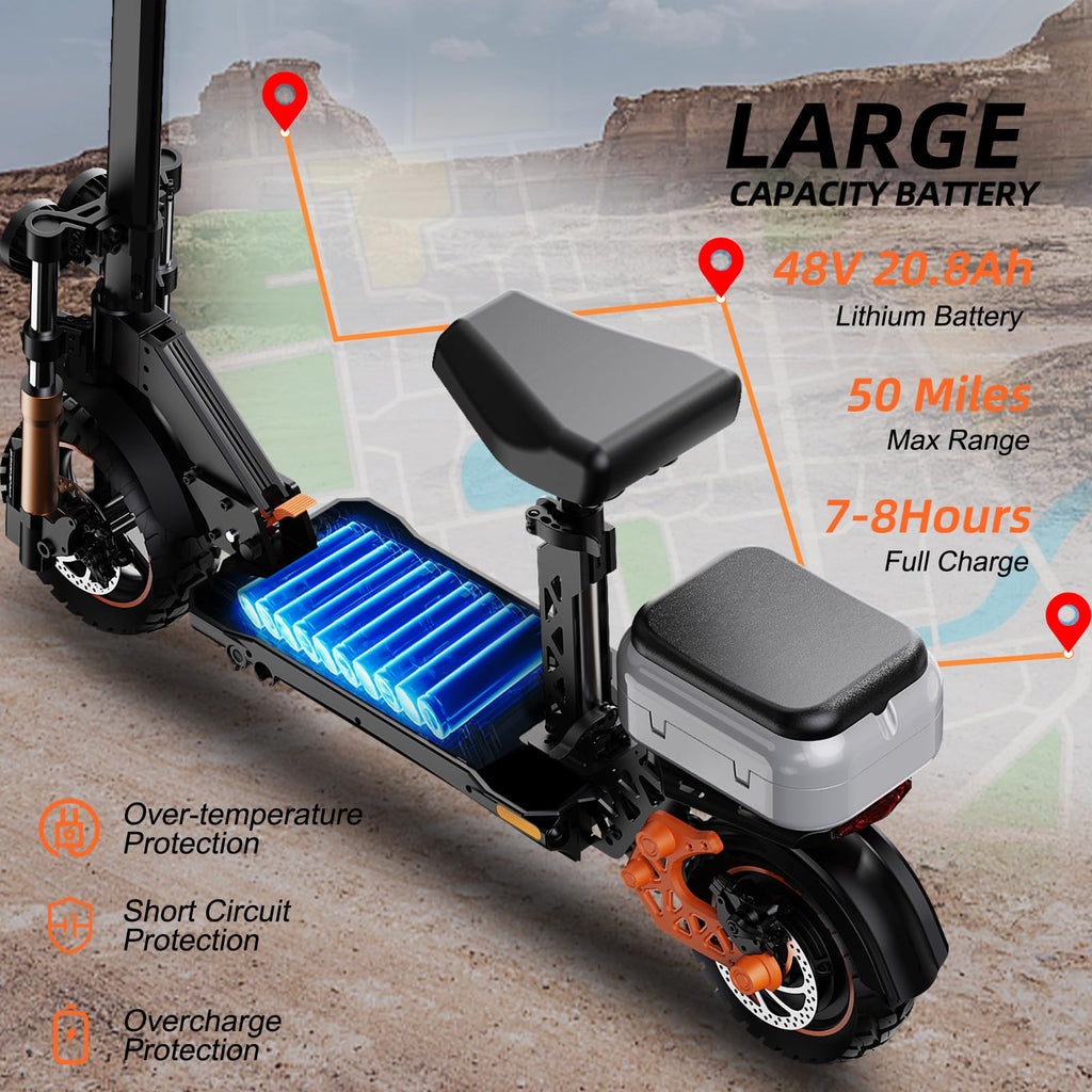 1200W Off Road Electric Scooter with Dual Suspension L6284