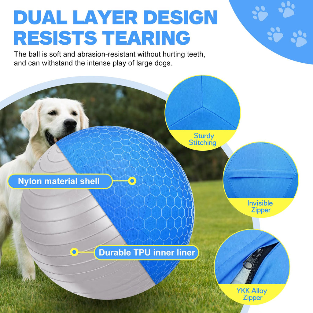 25" Waterproof Durable Dual-Layer Herding Ball for Dogs and Horses (Blue) H511056