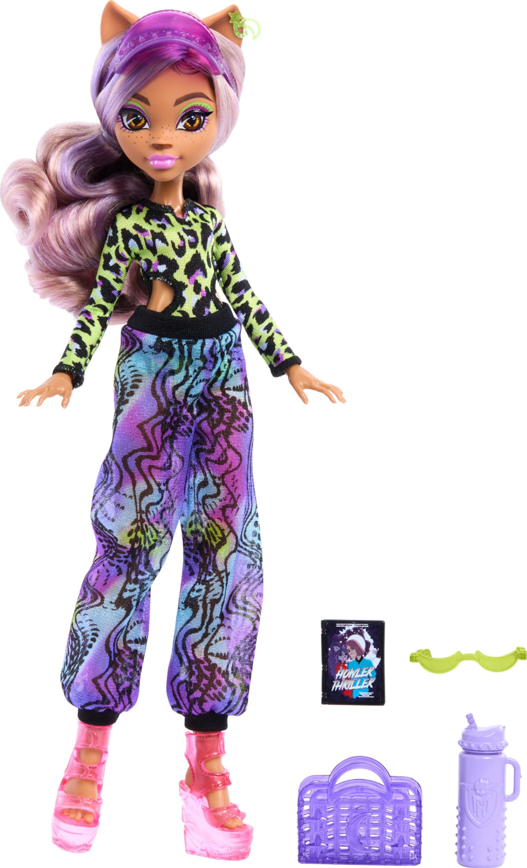 Monster High Doll with Swimsuit, Joggers & Beach Accessories F32533