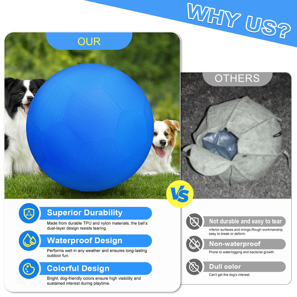 25" Waterproof Durable Dual-Layer Herding Ball for Dogs and Horses (Blue) H511056