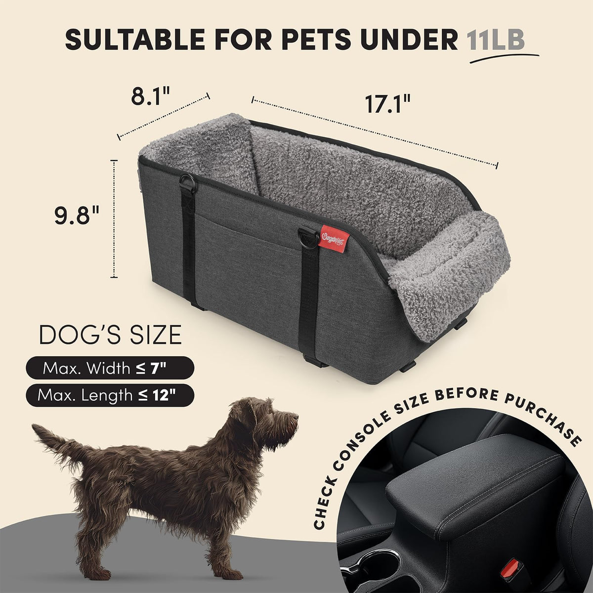Grey Dog Car Seat I90312