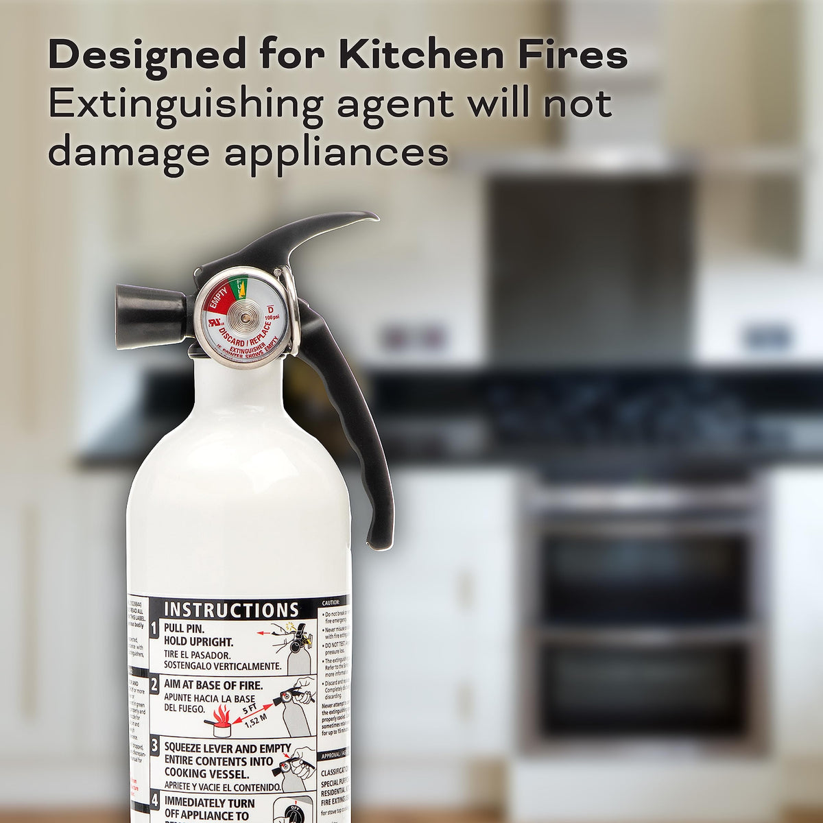 White 3.9 Lbs. Fire Extinguisher with Wall Mount V670
