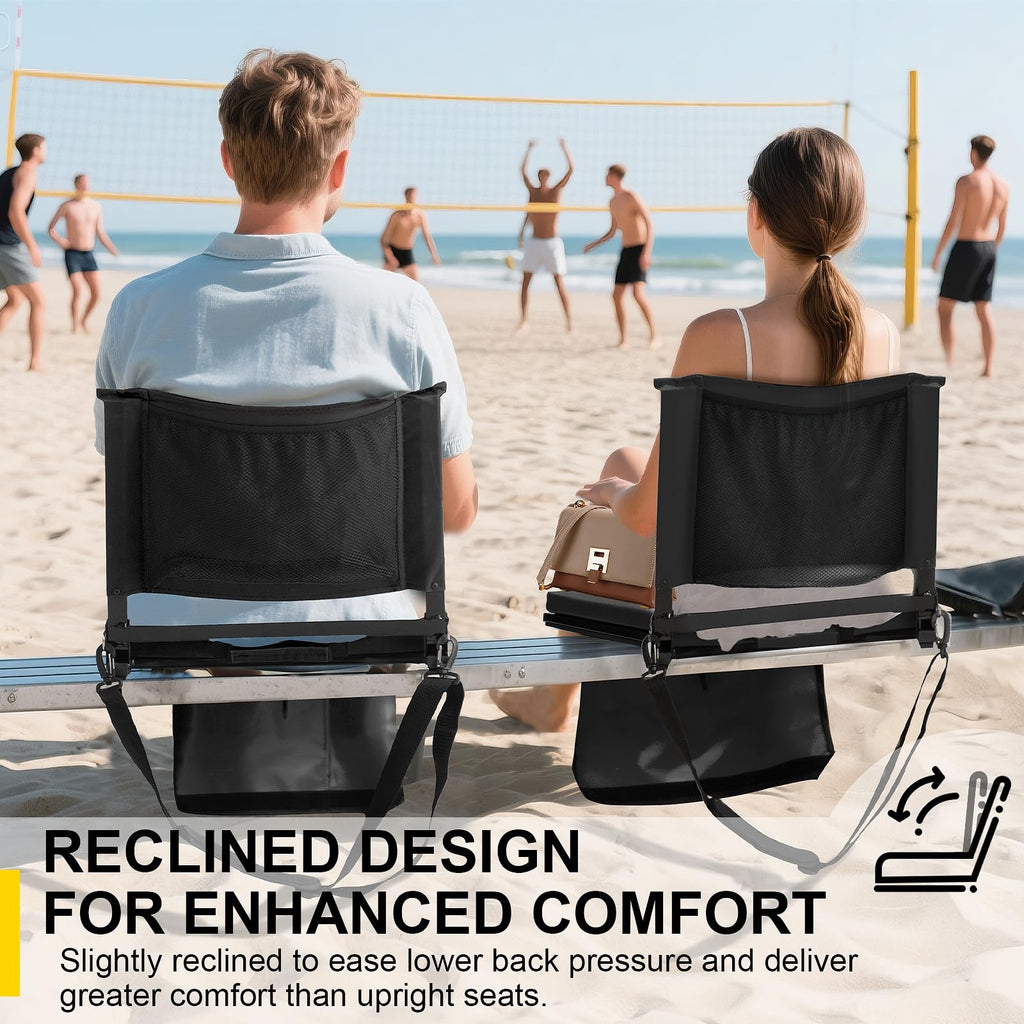 Folding Bleacher Seat with Back Support and Cushion L283906
