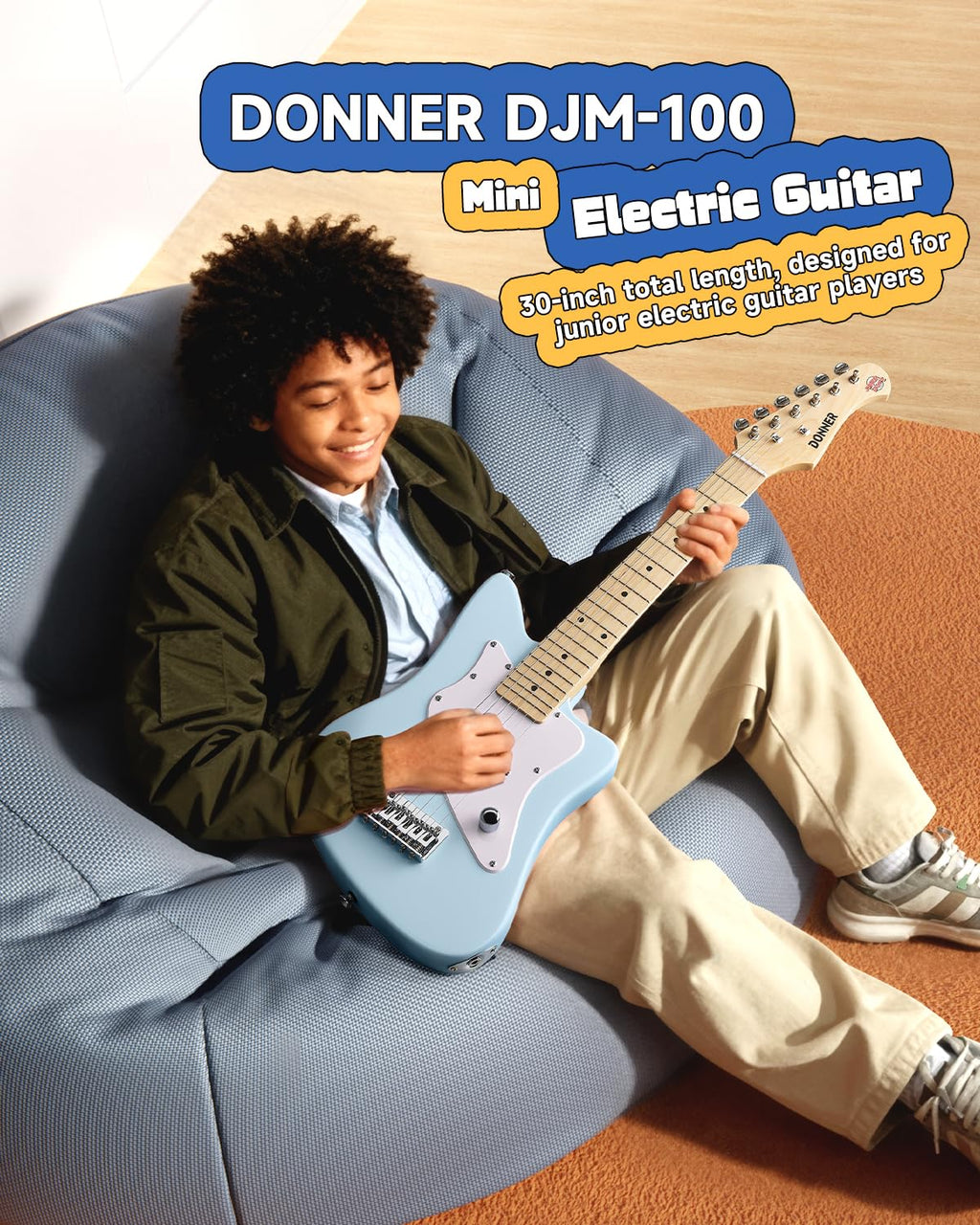 30 Inch Kids Electric Guitar Beginner Kit Blue O485351
