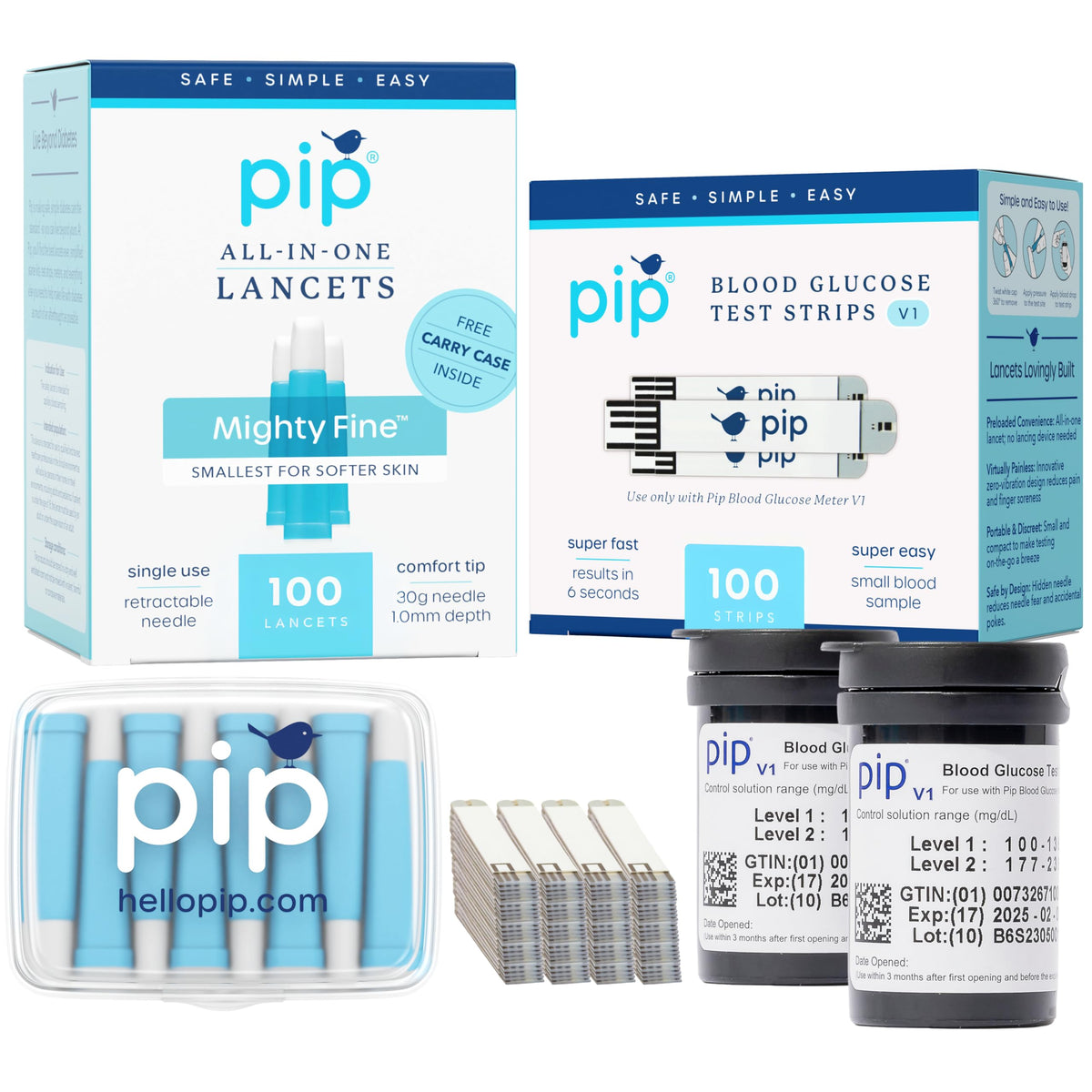 Blood Glucose Test Strips and Lancets 100 Count 30G 1.0mm L446