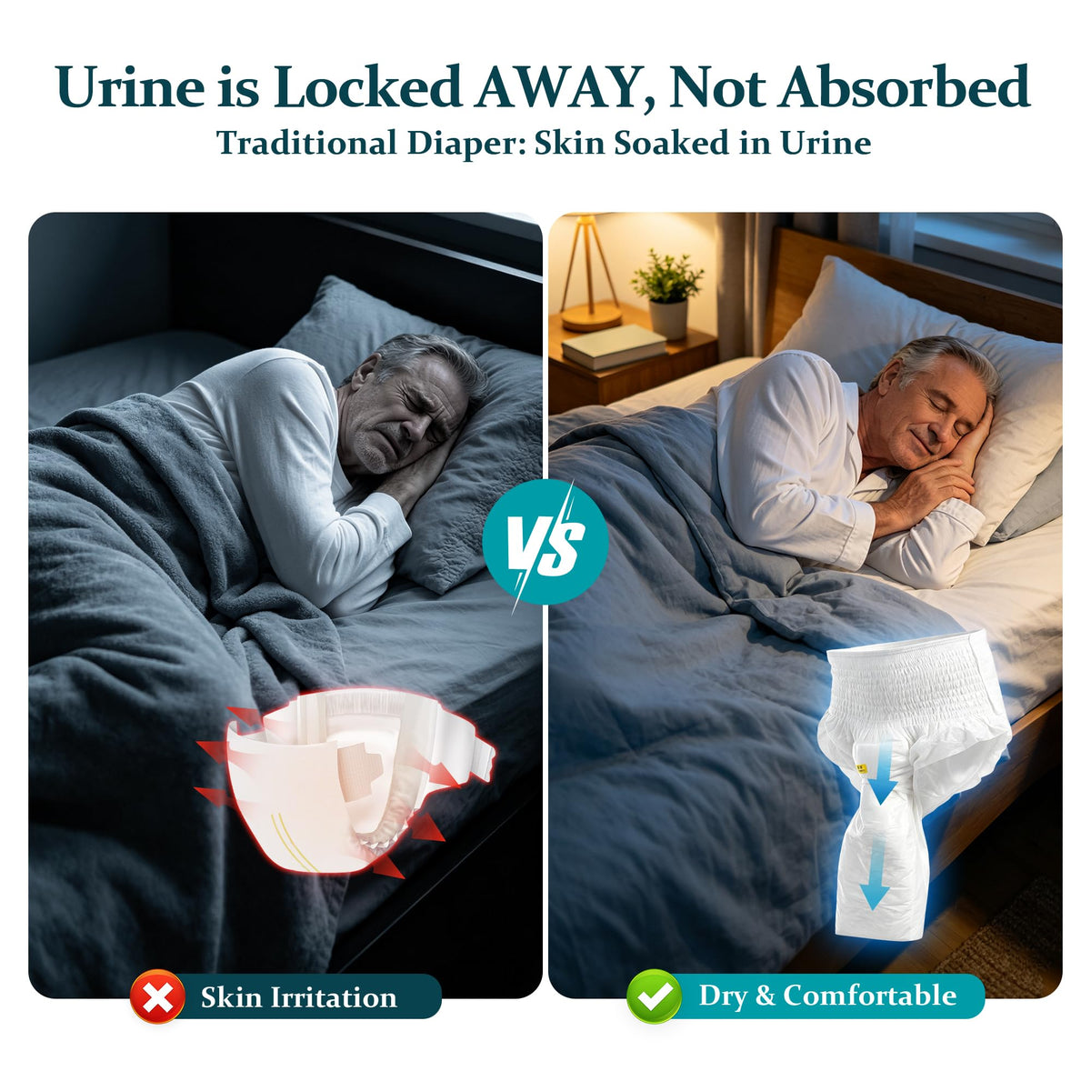 Leak Proof Adult Urine Pants with Urine Bag B15665