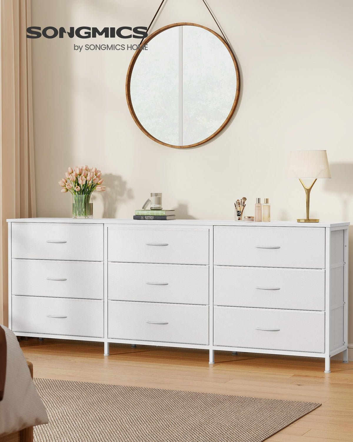 9 Fabric Drawers Dresser TV Stand R8697