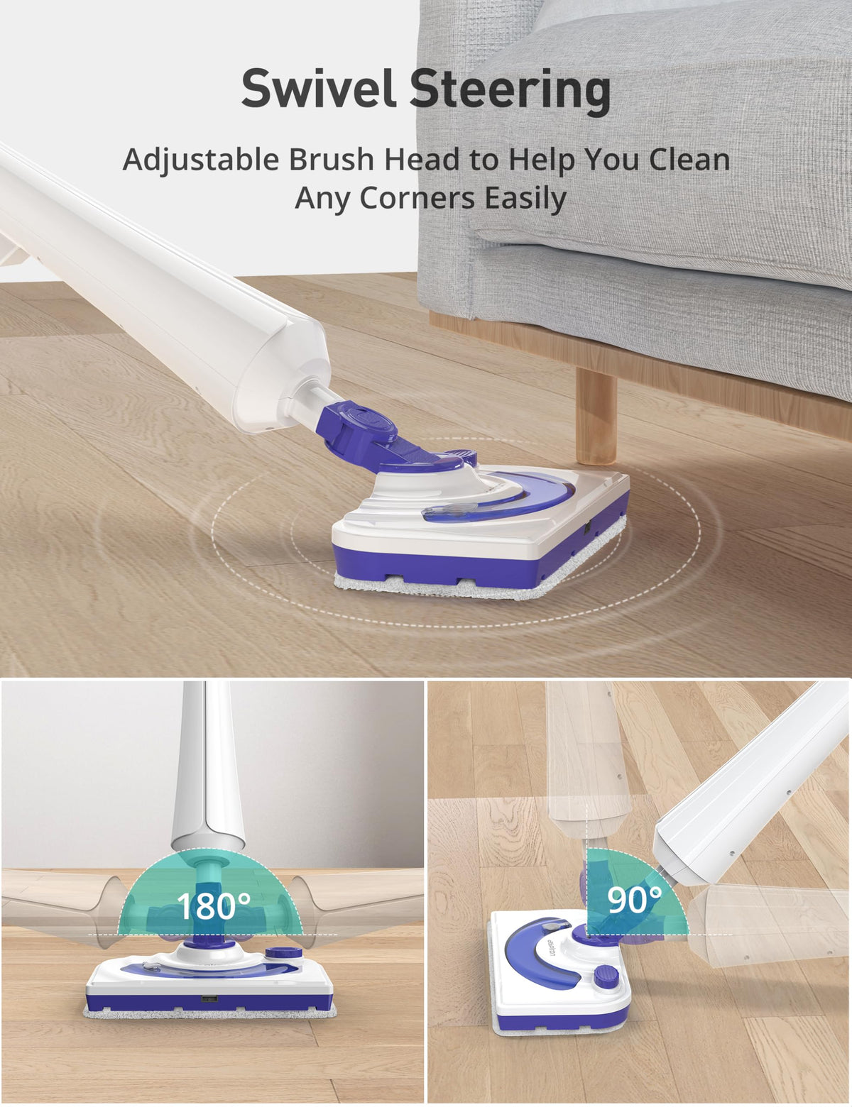 1300W Steam Mop Cleaner with 2 Washable Pads S4535