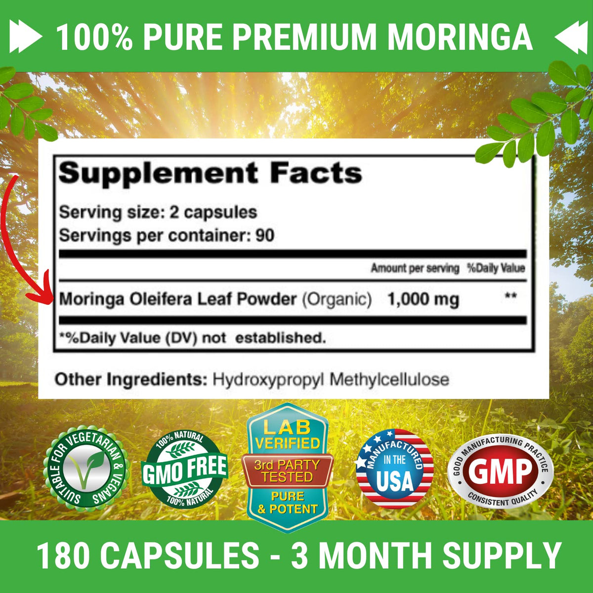 Moringa Capsules 180 Pills M936437