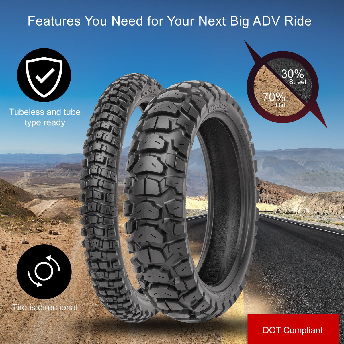 150/70B-17 Adventure Motorcycle Tire O970930