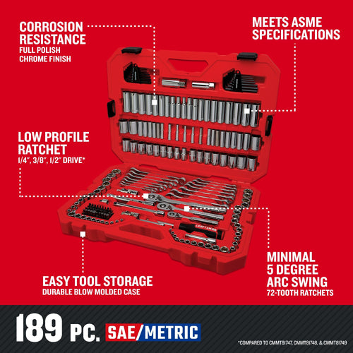 189 Piece Mechanics Tool Set M9976