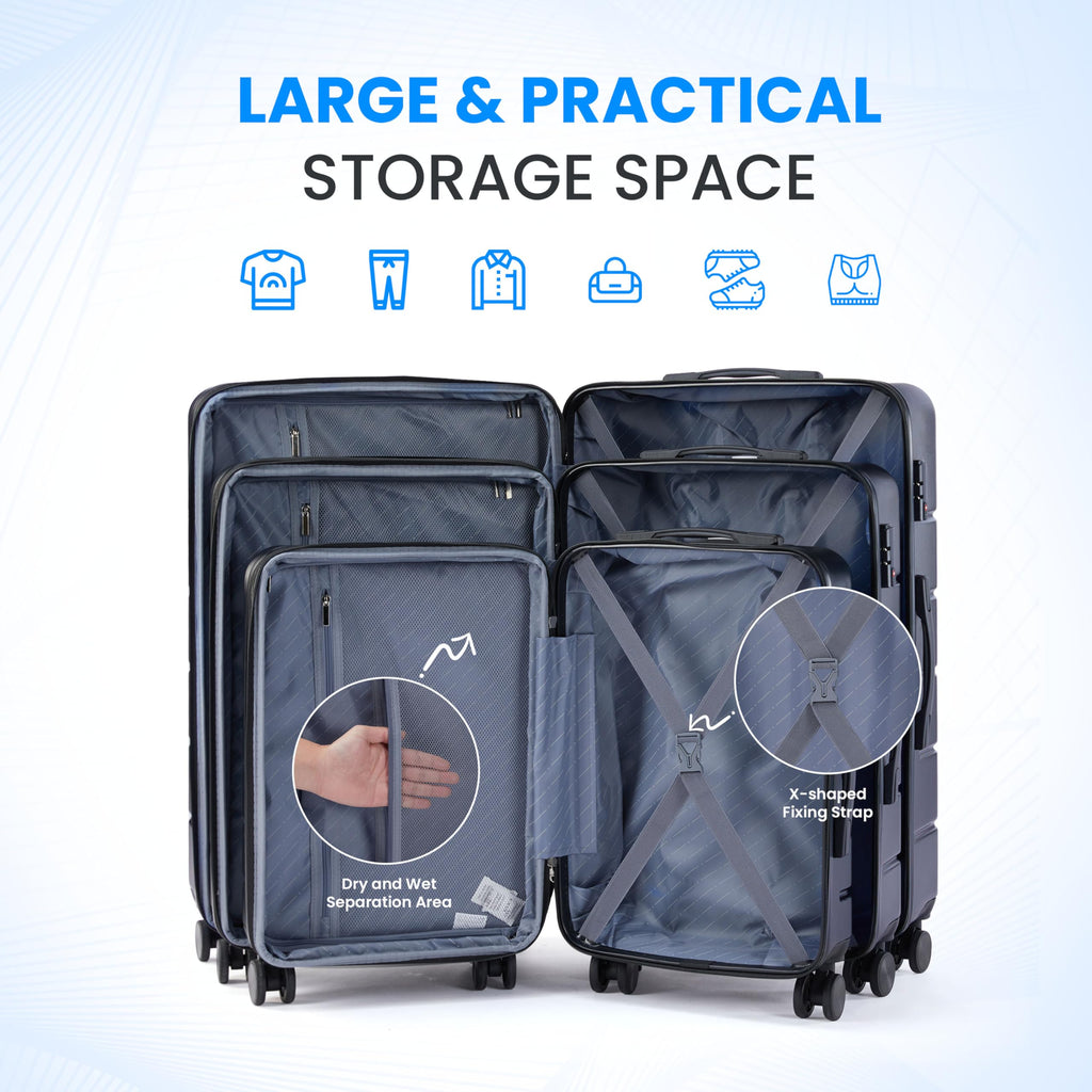 20 Inch Expandable Hardside Carry On with Spinner Wheels Blue A881750