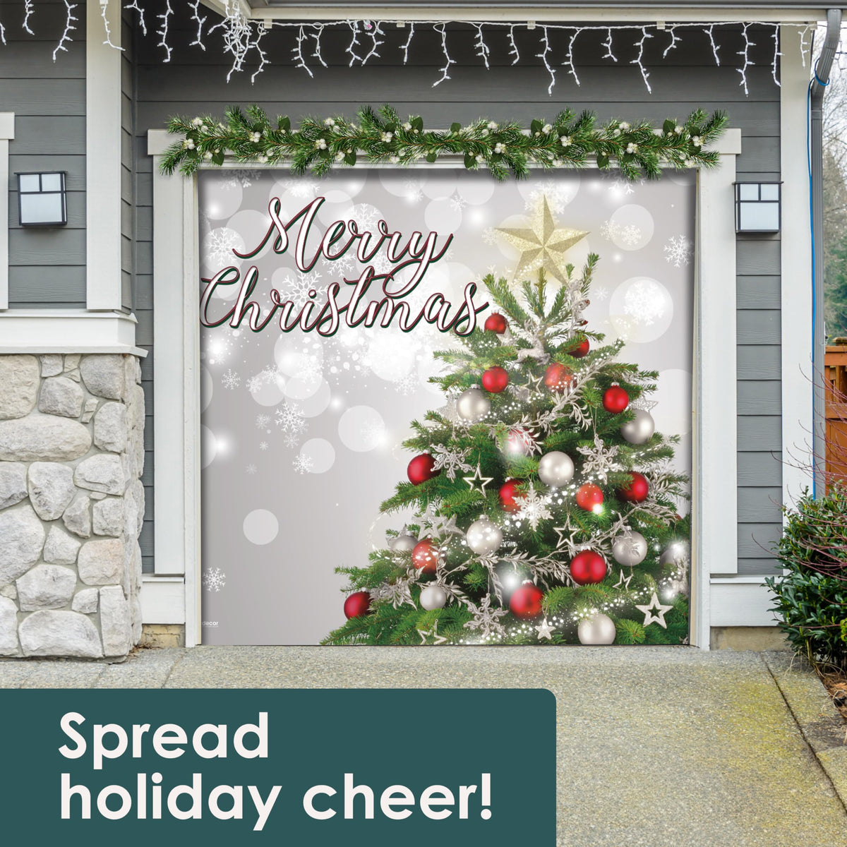 Christmas Tree Garage Door Banner T25655
