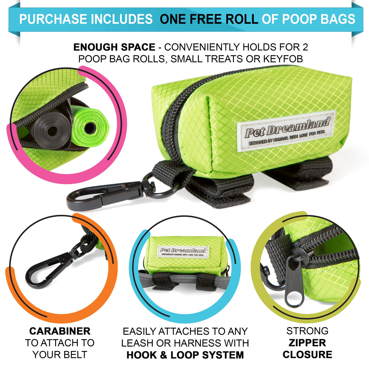 Hands Free Dog Leash with Poop Bag Dispenser Z27354