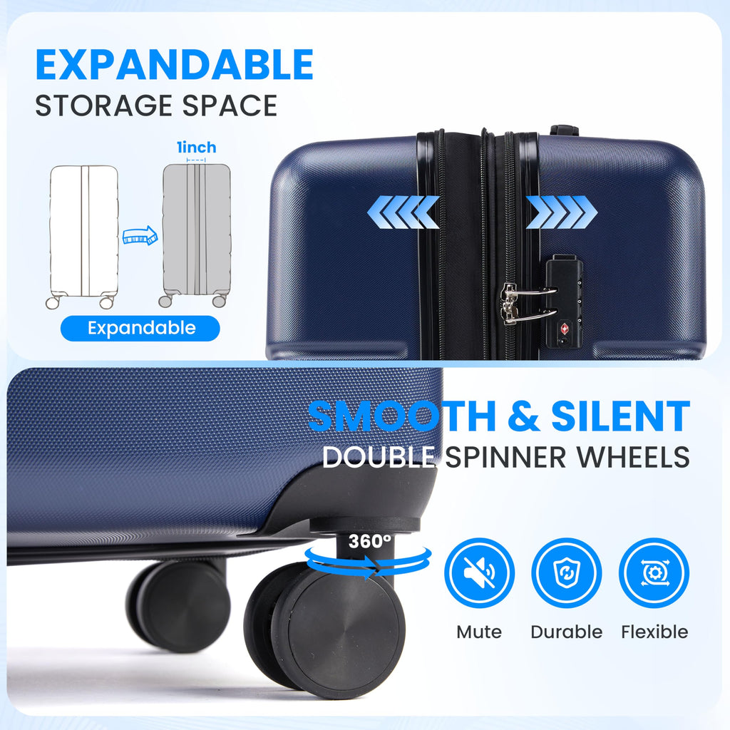 20 Inch Expandable Hardside Carry On with Spinner Wheels Blue A881750